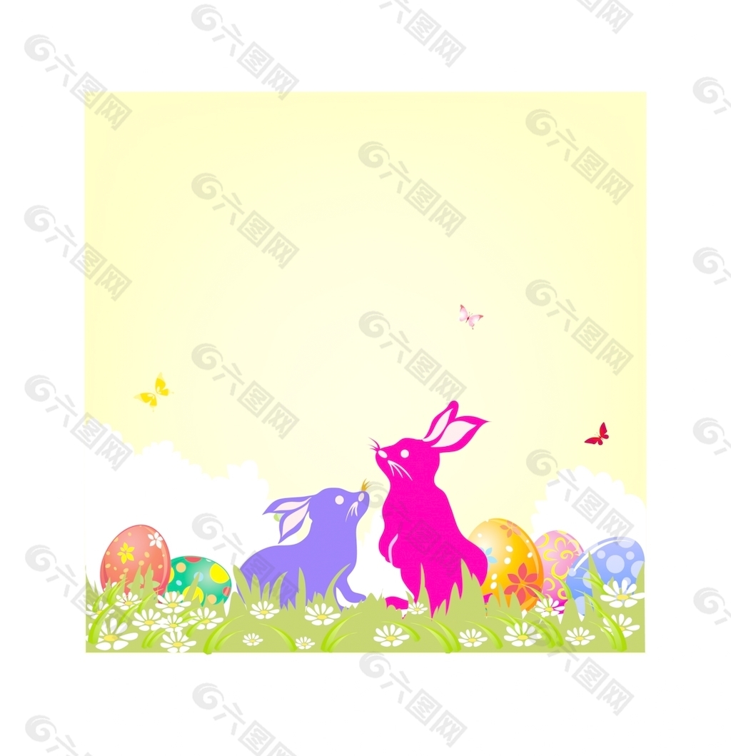 复活节的兔子和蛋
