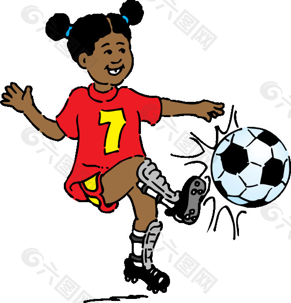 女孩玩足球的剪辑艺术