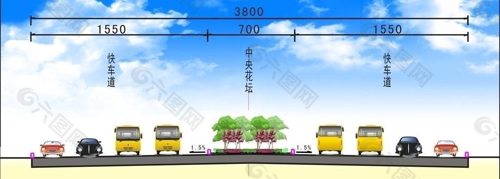 38米道路断面图图片