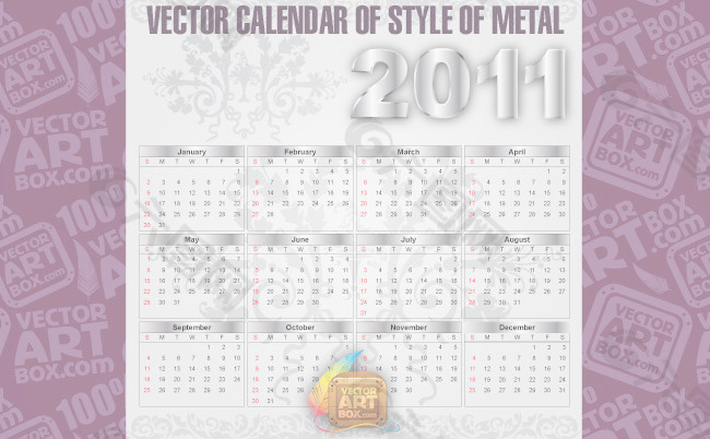 金属载体的日历