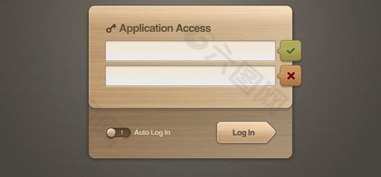 木质木色登陆框PSD分层素材