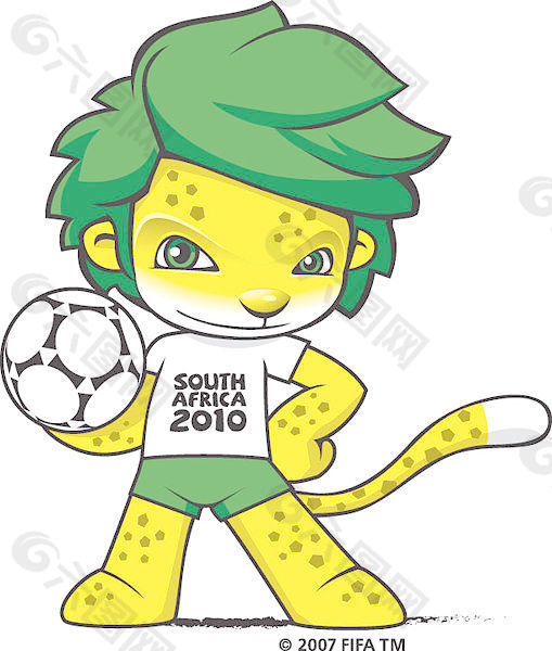 2010南非世界杯吉祥物扎库米向量
