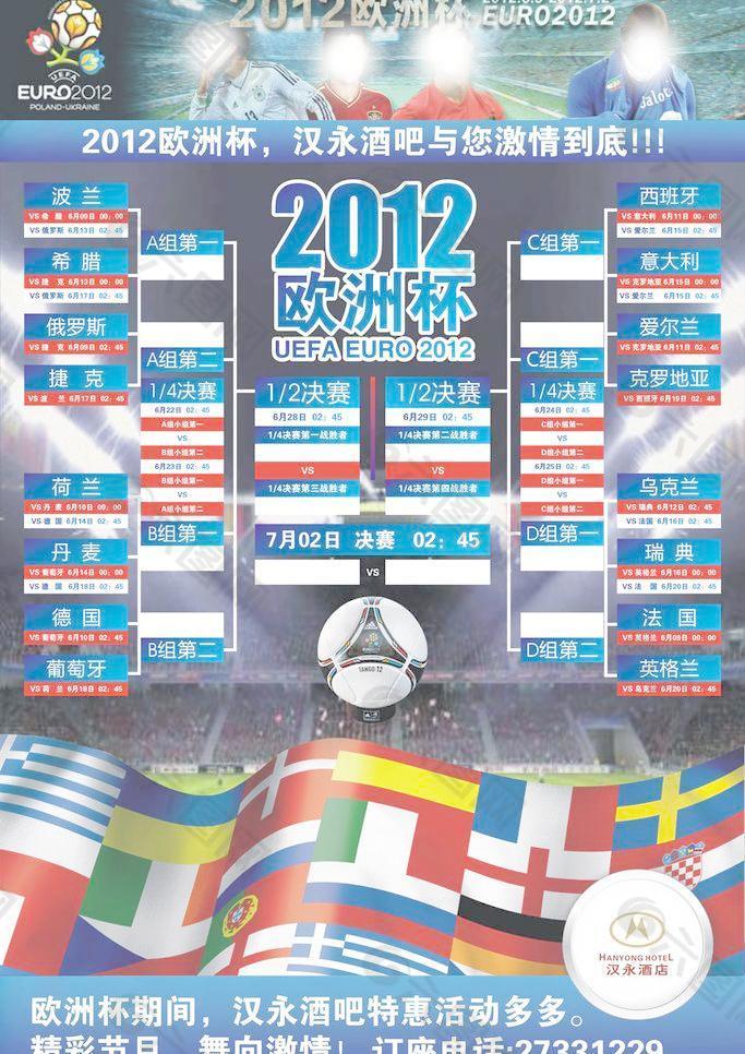 2012欧洲杯赛程对决表图片