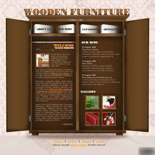 木质家具网页模板