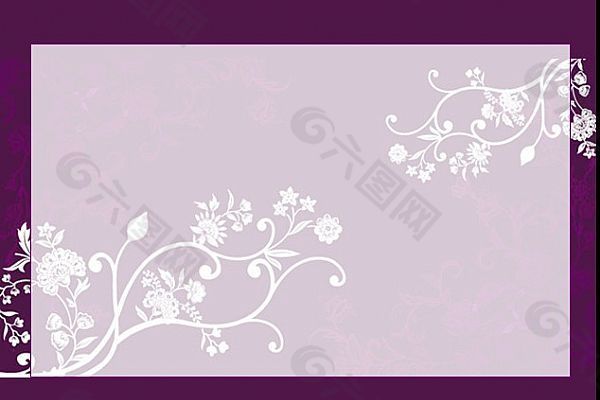 高贵典雅紫色艺术花纹ppt模板