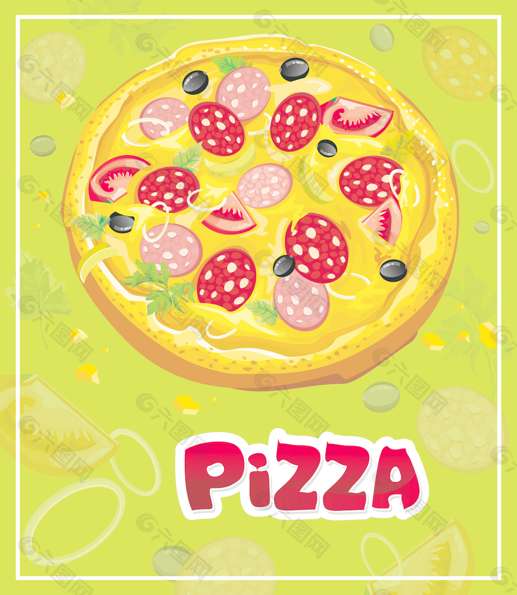 卡通pizza01vector