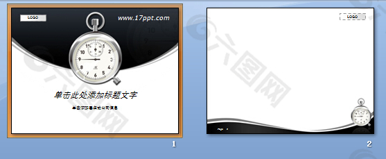 精致秒表商务风格PPT模板