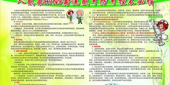 H7N9禽流感防控宣传栏矢量素材