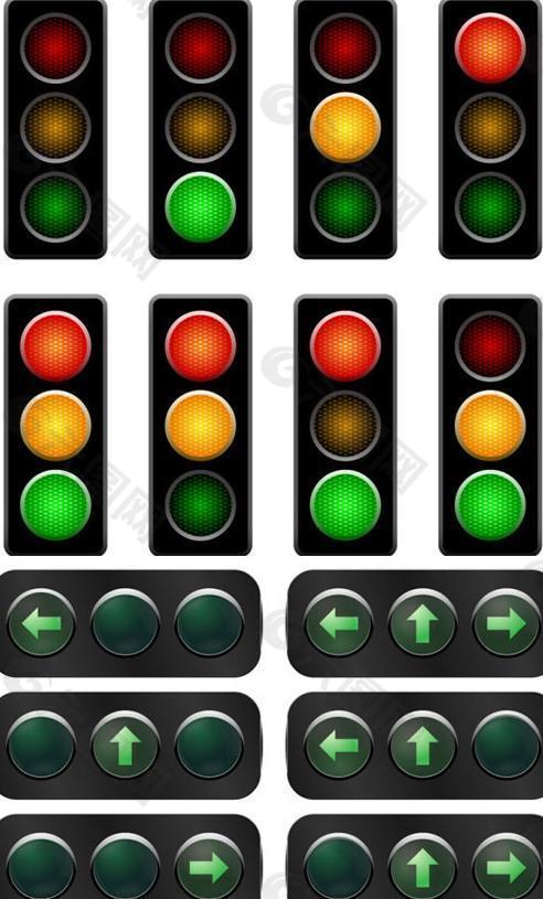交通信号灯矢量图  AI