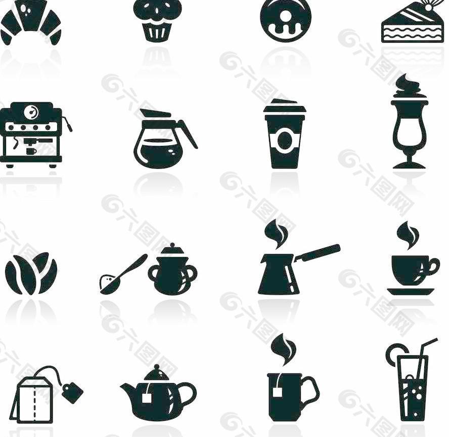 咖啡茶水饮料图标图片