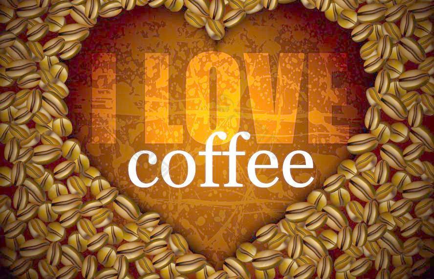 爱心咖啡豆背景图片