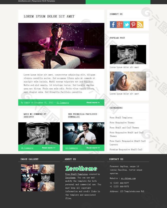 博文主题网页HTML5模板