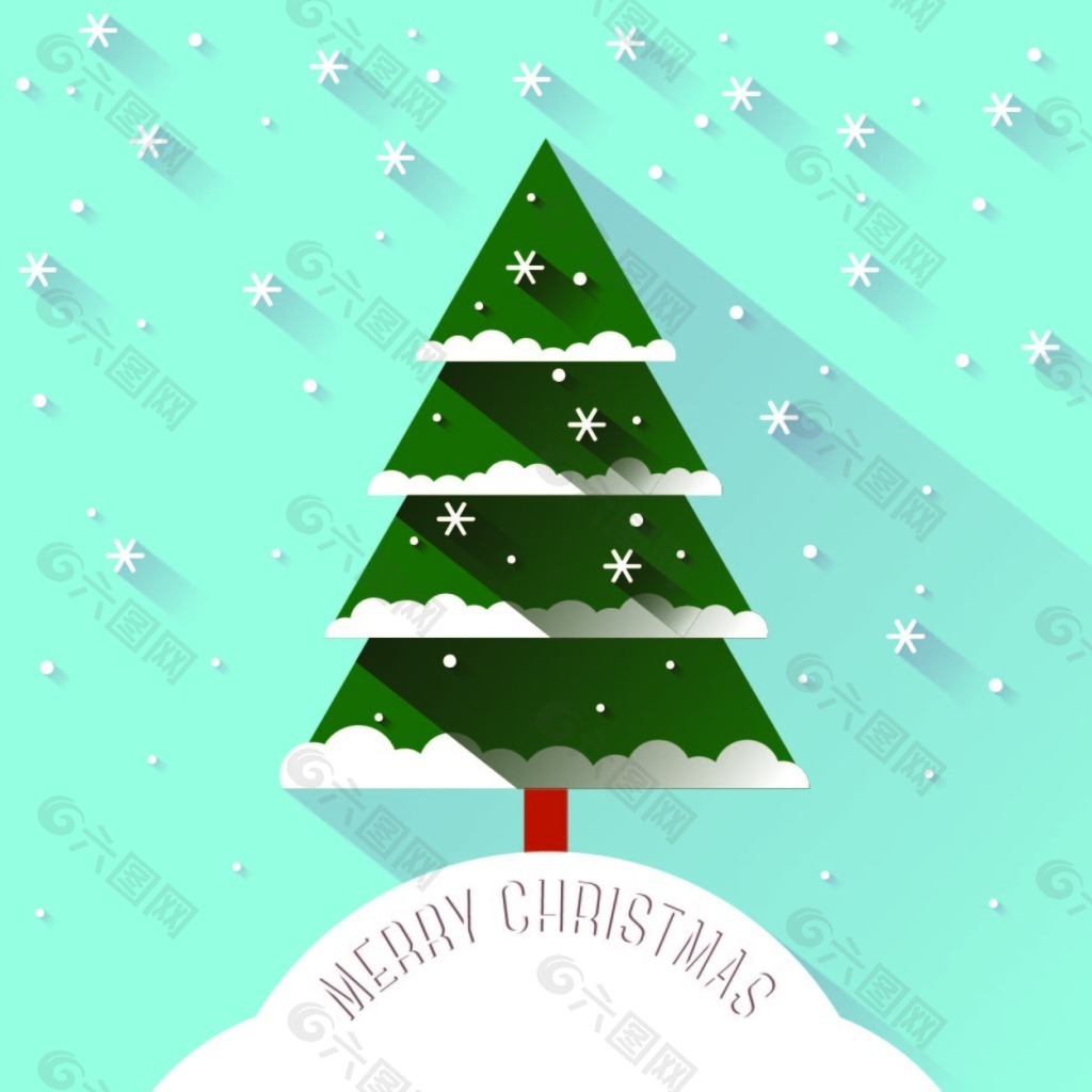 立体圣诞树和雪花