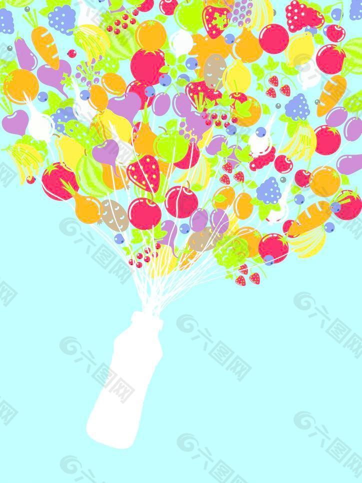 水果热气球图片