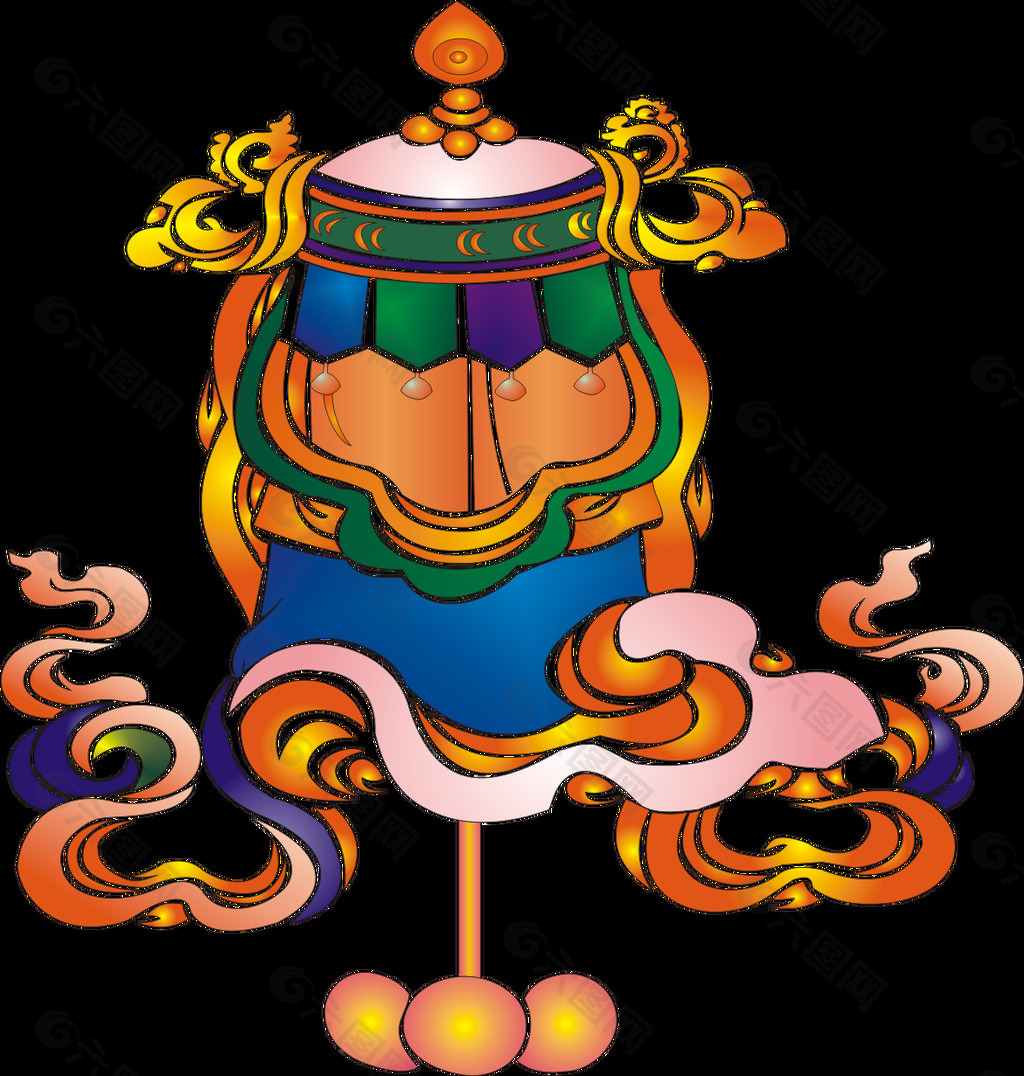 藏族吉祥八婴儿伞金鱼水瓶座莲花白海螺的吉祥结胜利建筑昆仑公寓