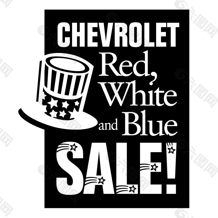 雪佛兰红色、白色和蓝色的销售