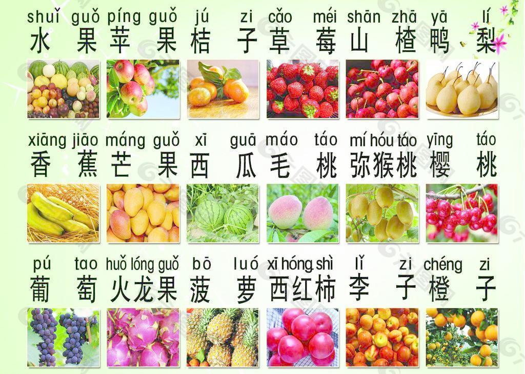 水果拼音图片