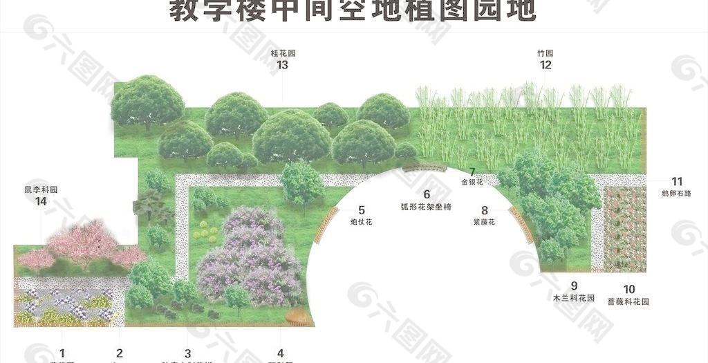 某学校绿化效果图图片