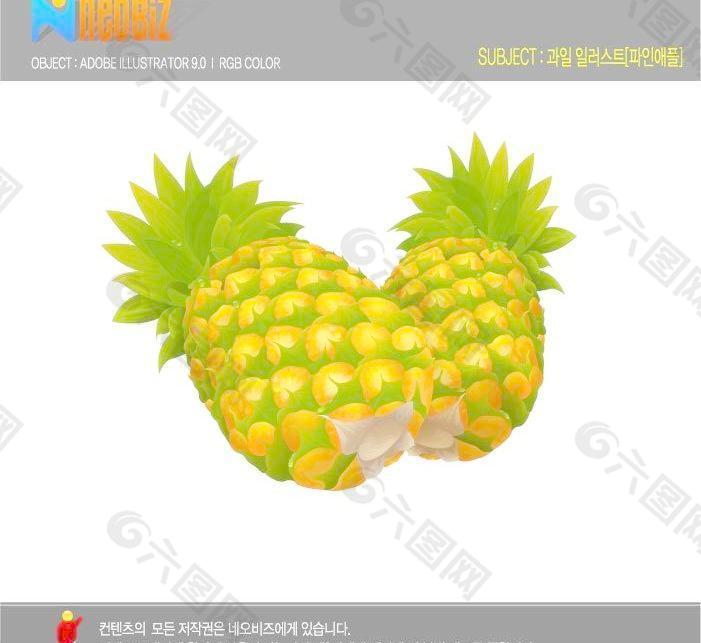 韩国矢量水果 菠萝图片
