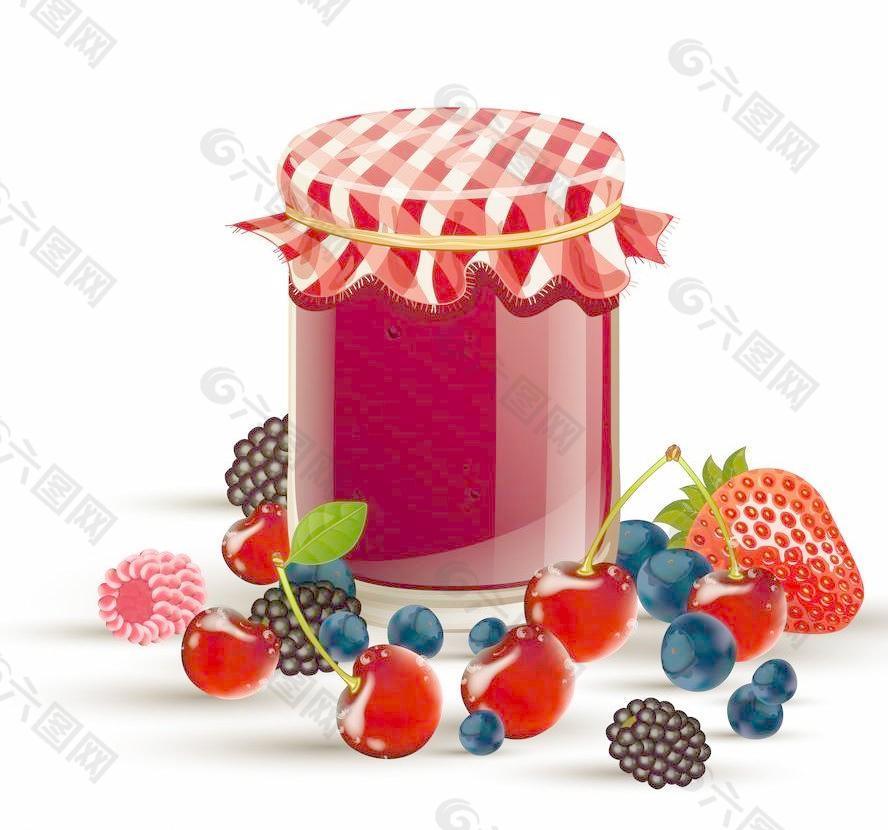 樱桃草莓果酱图片
