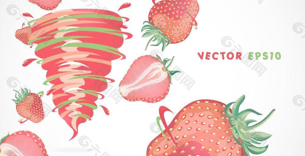 动感草莓草莓汁图片
