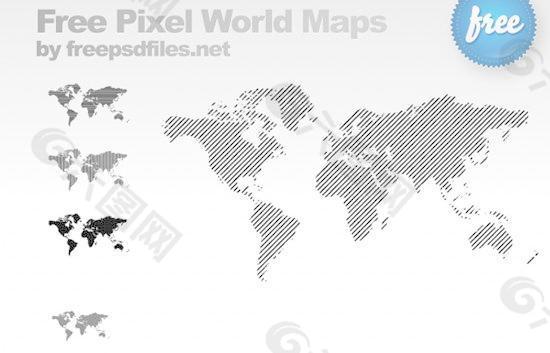 世界地形图PSD分层素材