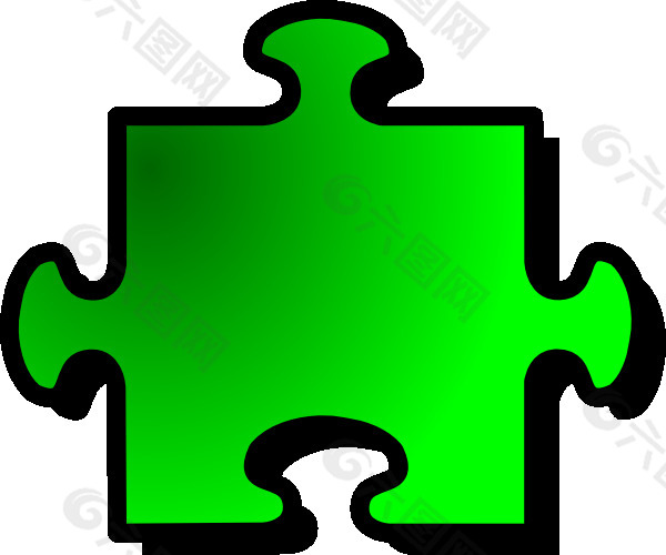 绿色的拼图游戏美工