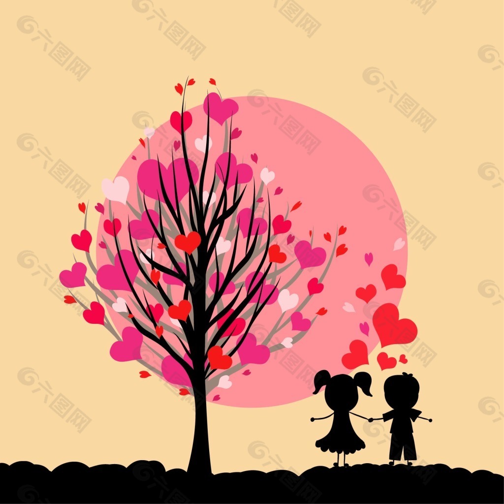 爱情树下的情侣