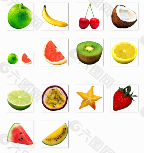 13种新鲜水果PNG图标