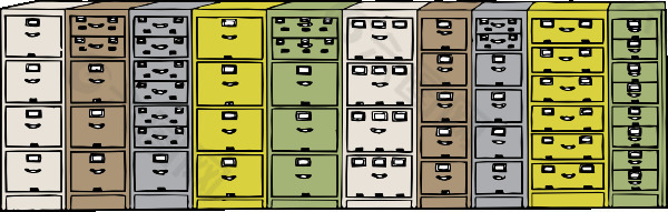 彩色文件柜的剪辑艺术