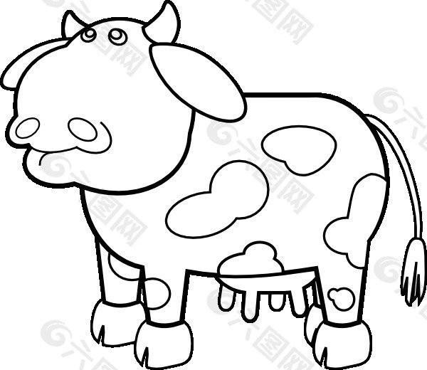 牛的轮廓的剪辑艺术