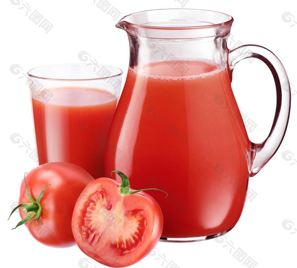 新鲜蔬果番茄切开的番茄果汁高清图片 - 素材公社 tooopen.com