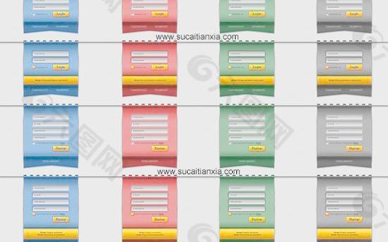 网页登陆框模块PSD分层素材