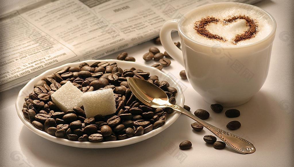 咖啡豆 咖啡杯图片