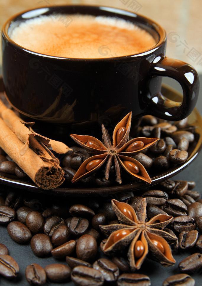咖啡 咖啡豆 茴香图片