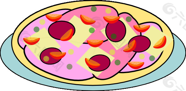 盘子上的剪贴画披萨