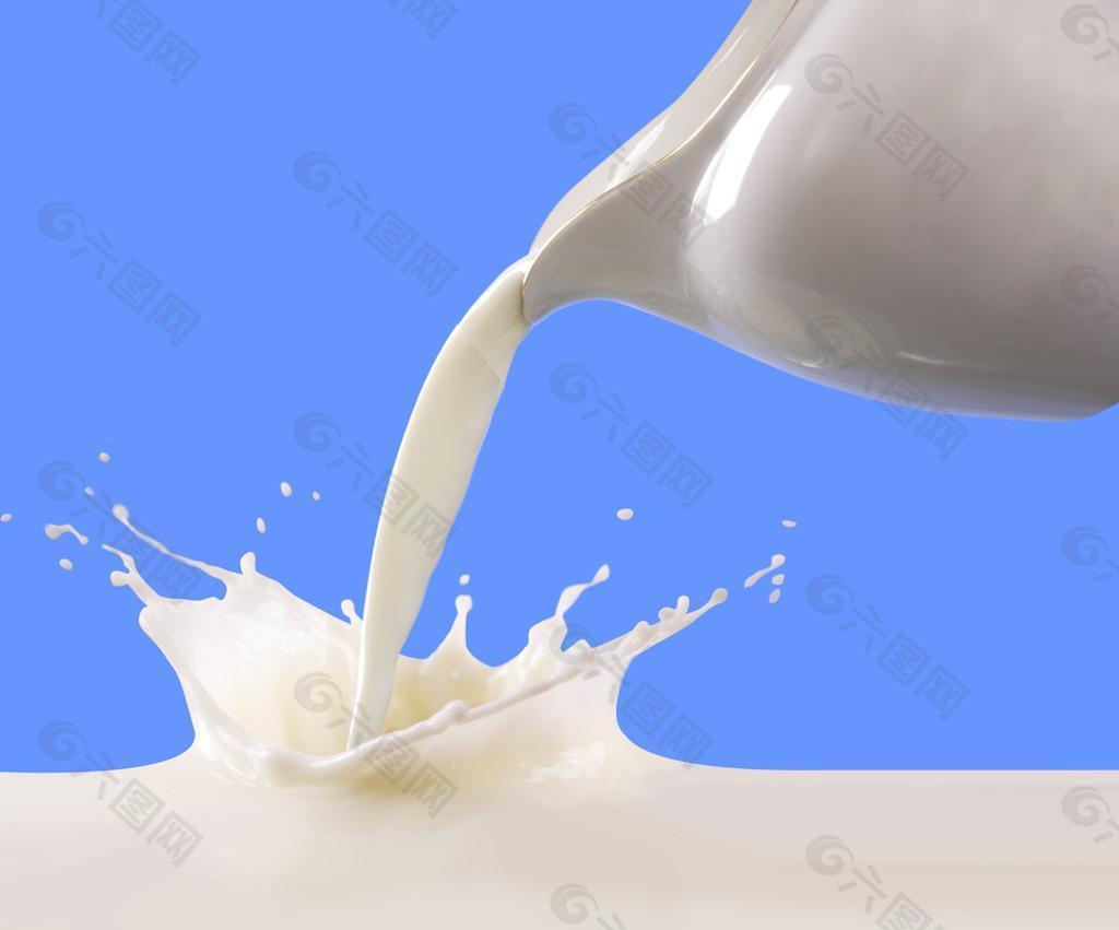 倒一大杯牛奶 奶香四溢图片