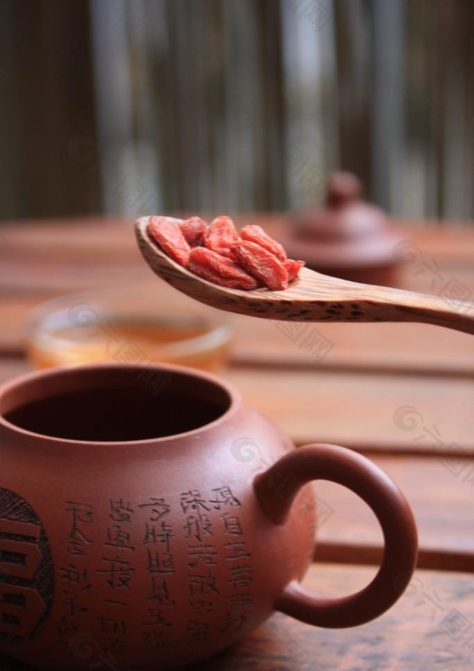 茶壶 枸杞图片