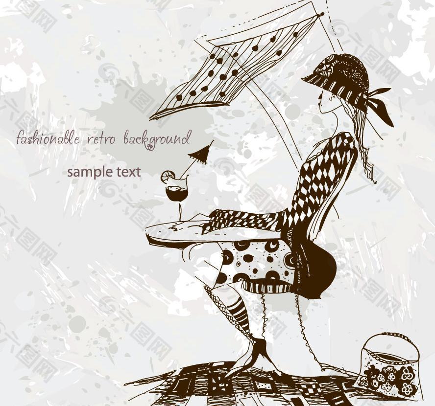 休闲享受的时尚美女图片