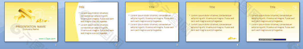 金灿灿的黄金商务PPT模板