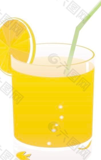 装满橙汁的杯子图片