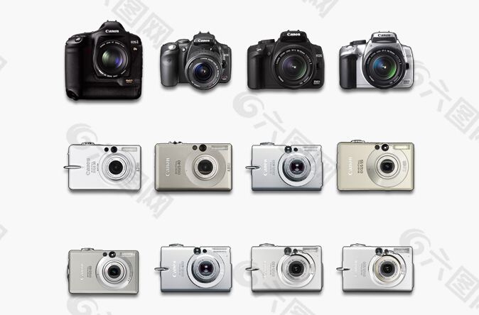 数码相机各种款式图标