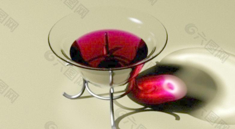 红色葡萄酒杯子图片