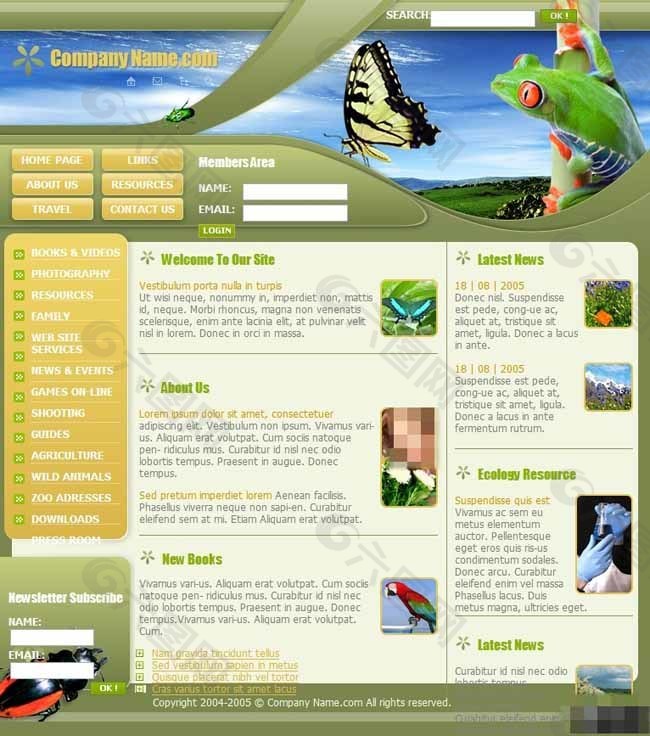 自然生态保护信息网页模板