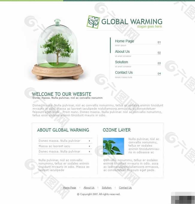 全球气候变暖公益网站模板