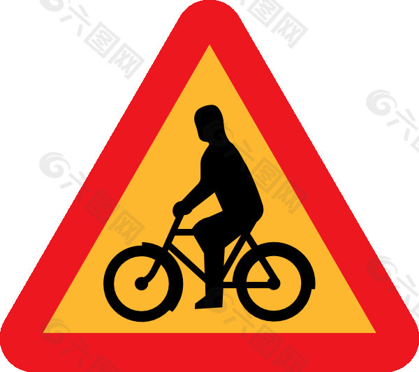 自行车道路标志剪贴画