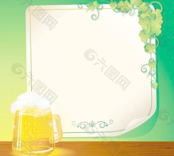 啤酒杯与贴纸图片
