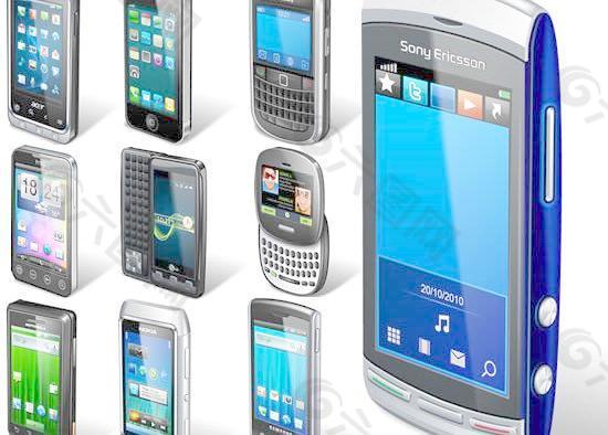 3G智能商务手机矢量素材