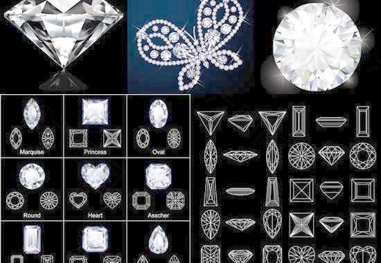 璀璨钻石珠宝首饰矢量素材