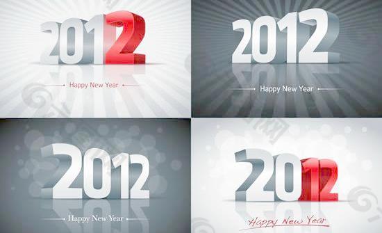 2012新年快乐矢量图  AI